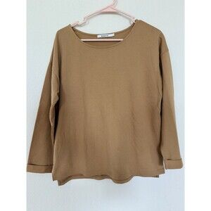 Colony 2139 Asian Streetwear Long Sleeve Top Taupe One Size Basic Minimalist